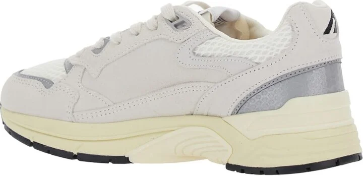 'hyperway' White Low Top Sneakers With Logo Patch On Side And Tongue In Suede And Mesh Woman - Image 3