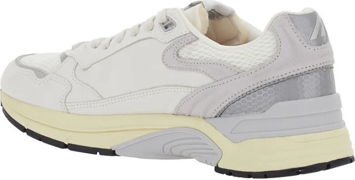 'Hyperway' White Low Top Sneakers With Logo Patch On Tongue And Side In Tech Fabric Man - Image 3