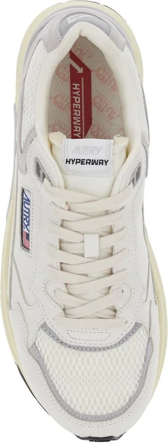 'hyperway' White Low Top Sneakers With Logo Patch On Tongue And Side In Tech Fabric Man - Image 4