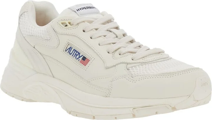 'hyperway' White Low Top Sneakers With Logo Patch On Tongue And Side In Tech Fabric Man - Image 2