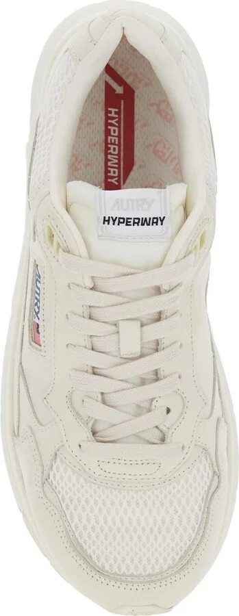 'hyperway' White Low Top Sneakers With Logo Patch On Tongue And Side In Tech Fabric Man - Image 4