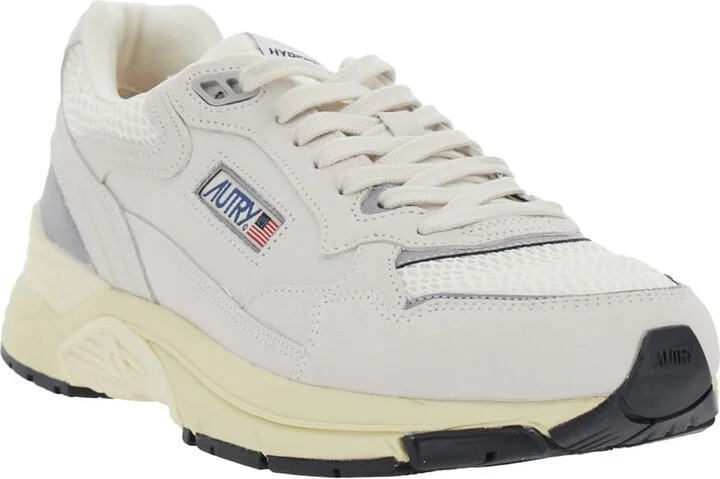 'hyperway' White Low Top Sneakers With Logo Patch On Tongue And Side In Tech Fabric Man - Image 2