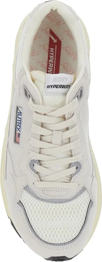 'hyperway' White Low Top Sneakers With Logo Patch On Tongue And Side In Tech Fabric Man - Image 4