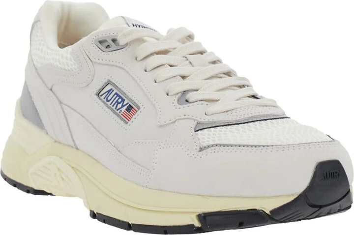 'Hyperway' White Low Top Sneakers With Logo Patch On Tongue And Side In Tech Fabric Man - Image 2