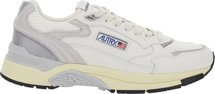 'Hyperway' White Low Top Sneakers With Logo Patch On Tongue And Side In Tech Fabric Man