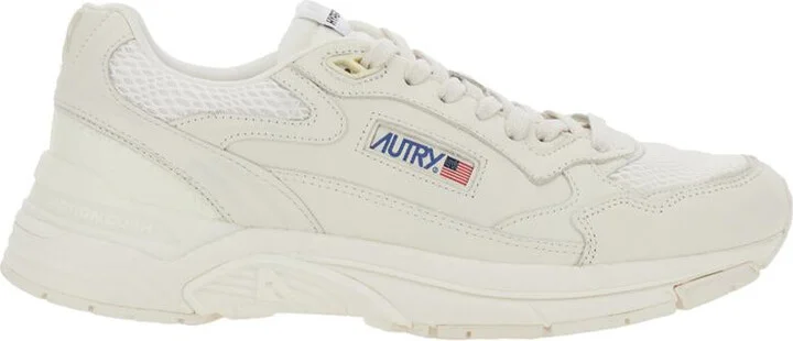 'Hyperway' White Low Top Sneakers With Logo Patch On Tongue And Side In Tech Fabric Man