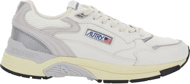 'hyperway' White Low Top Sneakers With Logo Patch On Tongue And Side In Tech Fabric Man