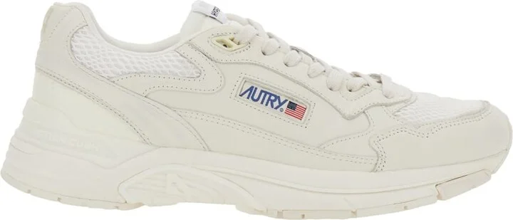 'hyperway' White Low Top Sneakers With Logo Patch On Tongue And Side In Tech Fabric Man