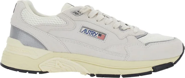 'Hyperway' White Low Top Sneakers With Logo Patch On Tongue And Side In Tech Fabric Man