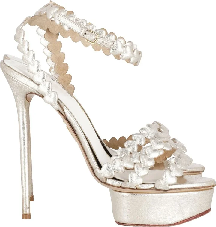 I Heart You Metallic Platform Sandals in Gold Leather
