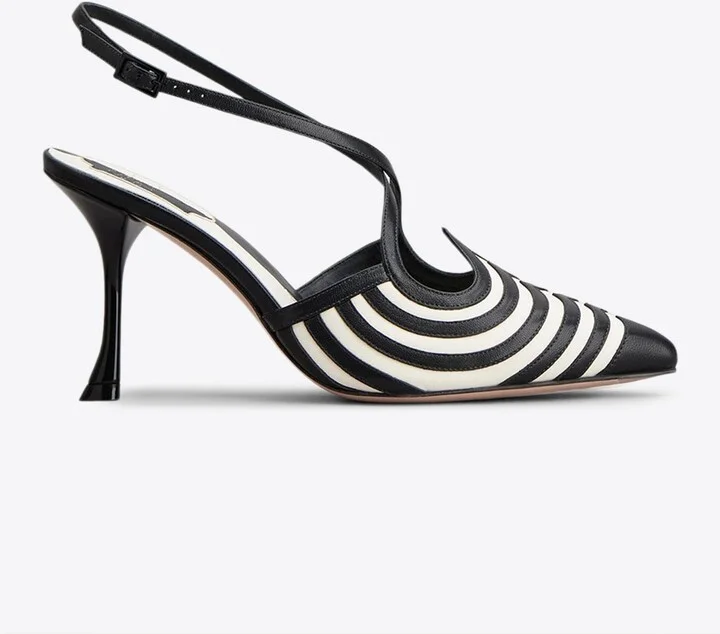 I Love Slingback 85 Pumps in Striped Leather