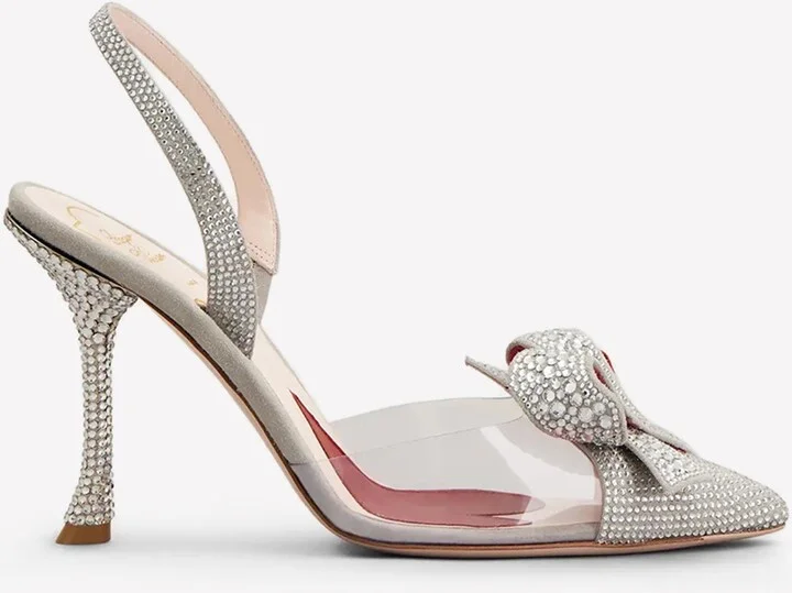 I Love Vivier 100 Bow Strass Slingback Pumps