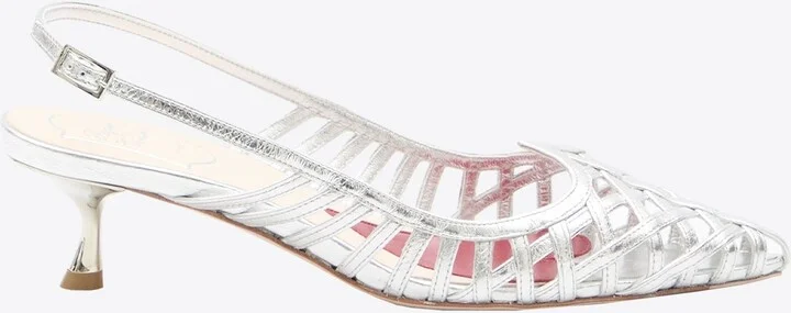 I Love Vivier 45 Metallic Slingback Pumps