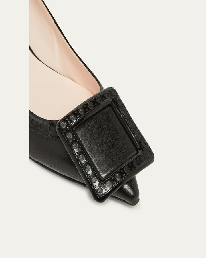 I Love Vivier Mixed Leather Kitten Pumps - Image 2