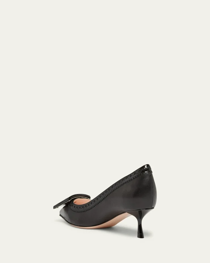 I Love Vivier Mixed Leather Kitten Pumps - Image 3