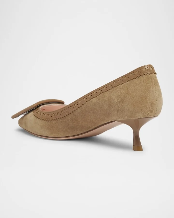 I Love Vivier Mixed Leather Kitten Pumps - Image 3