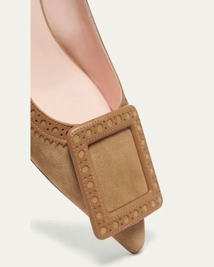 I Love Vivier Mixed Leather Kitten Pumps - Image 2