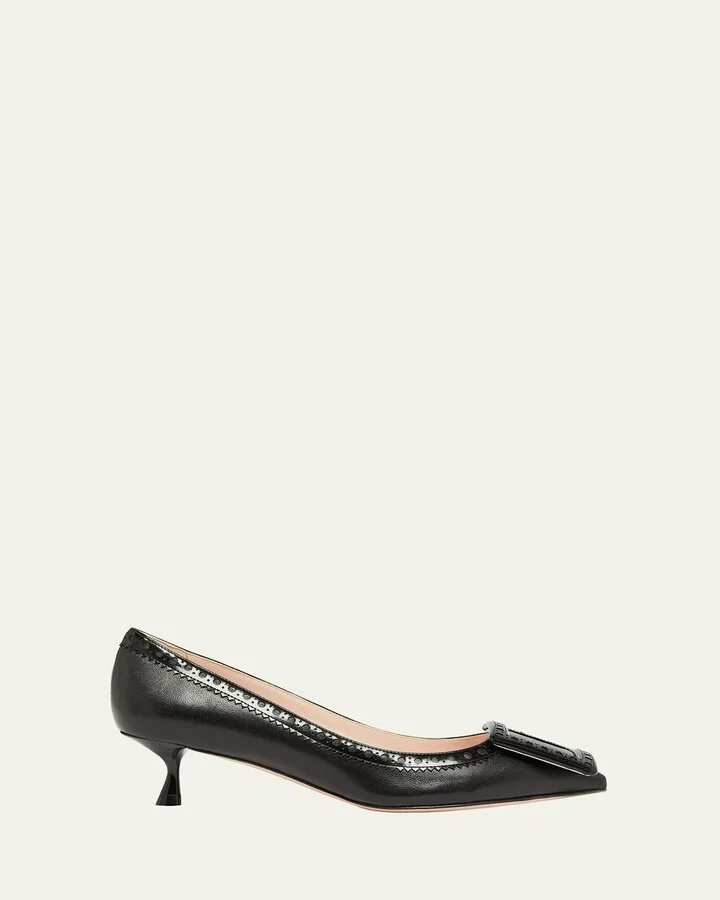 I Love Vivier Mixed Leather Kitten Pumps