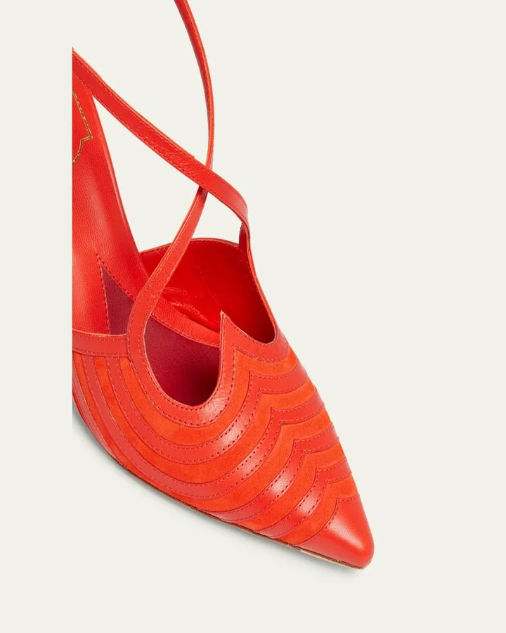 I Love Vivier Mixed Leather Slingback Pumps - Image 2