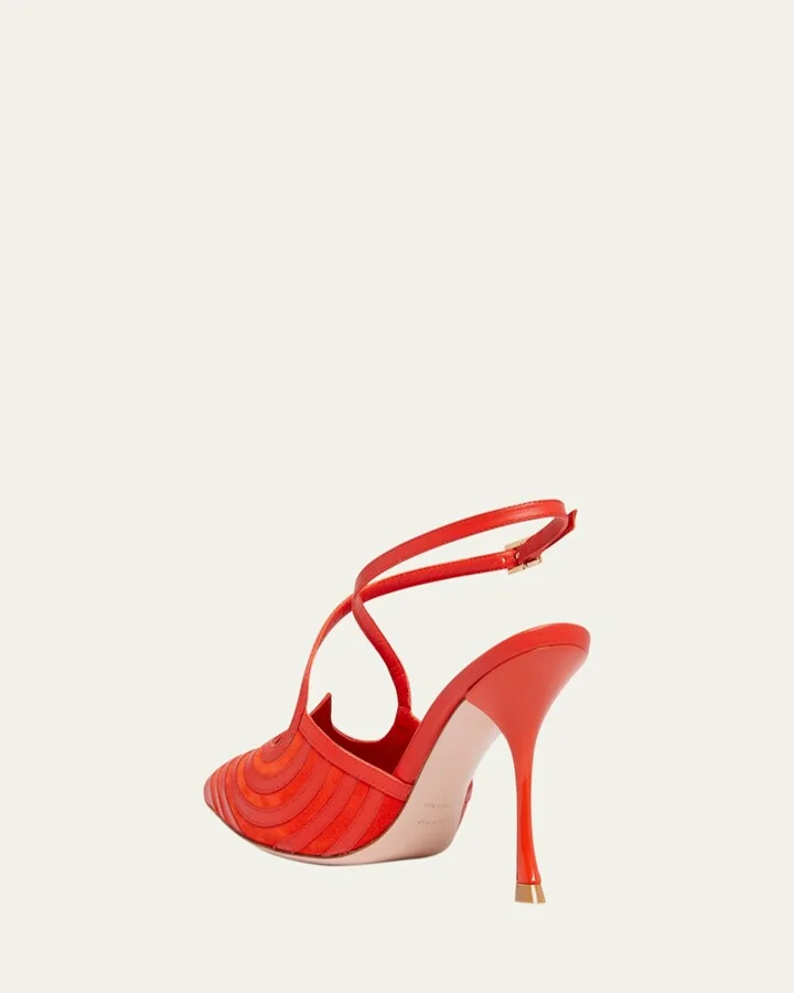 I Love Vivier Mixed Leather Slingback Pumps - Image 5