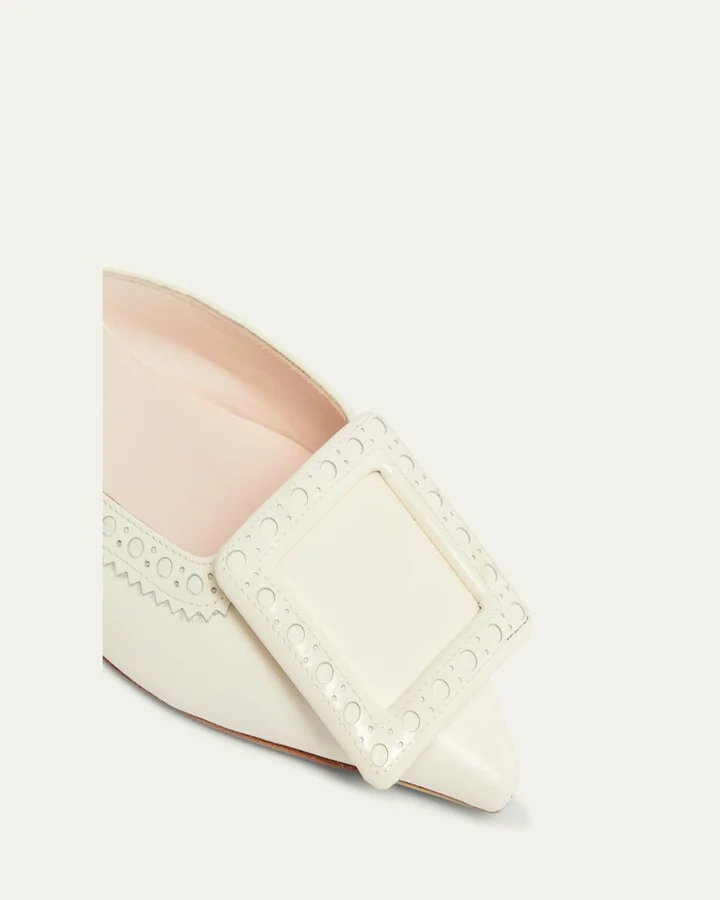 I Love Vivier Perforated Leather Mule Pumps - Image 4