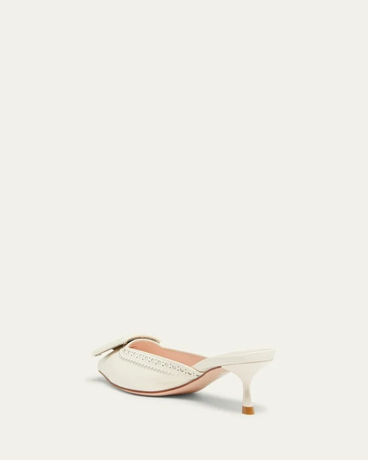 I Love Vivier Perforated Leather Mule Pumps - Image 5