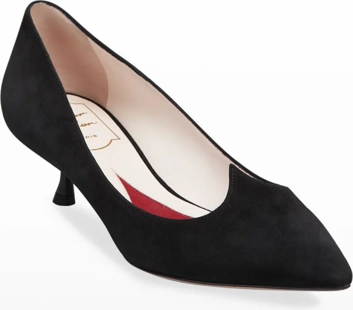I Love Vivier Suede Kitten-Heel Pumps - Image 4