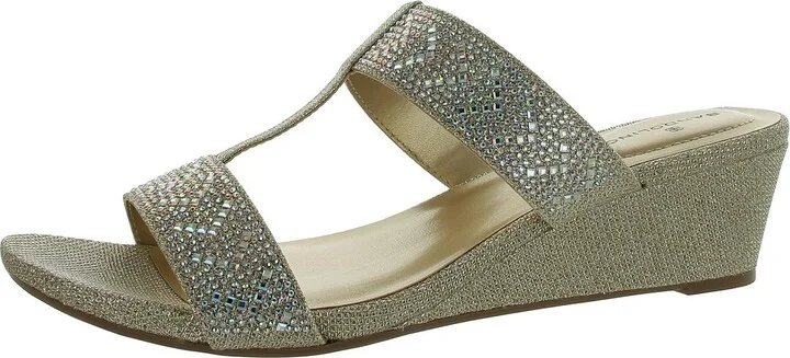I Luv It 2 Womens Slip On Wedges T-Strap Sandals