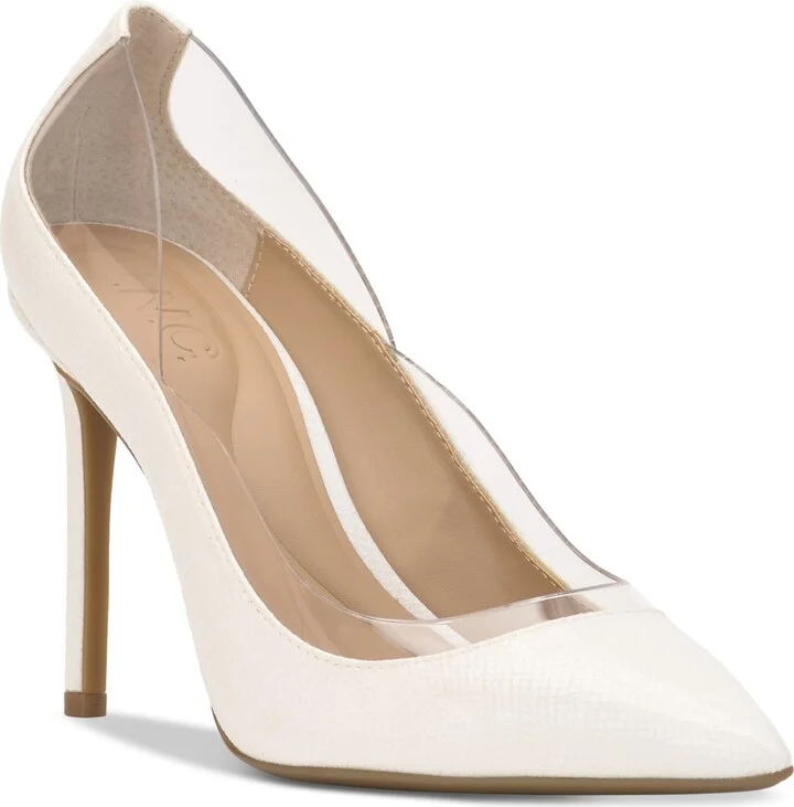 I.n.c. International Concepts Women's Kajari Vinyl Pumps, Exclusively at Macy's - White/Clear