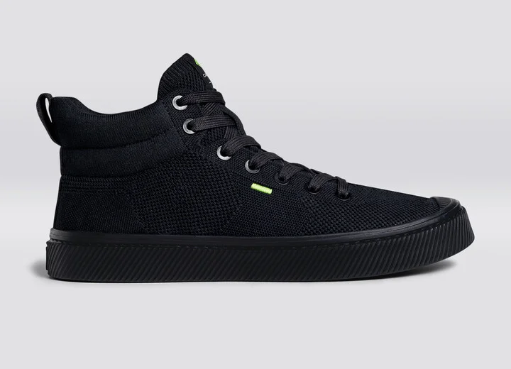 IBI High All Black Knit Sneaker Men - Image 3