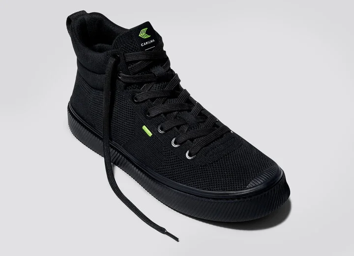 IBI High All Black Knit Sneaker Men - Image 4