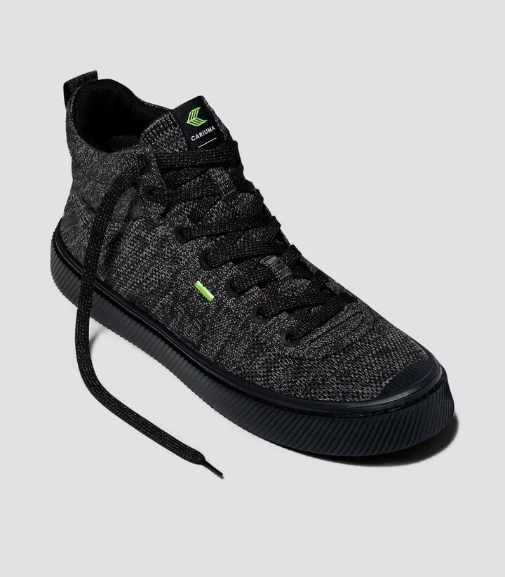 IBI High Stone Black Knit Sneaker Men - Image 2