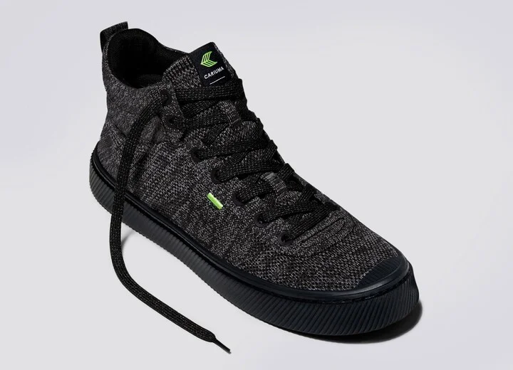 IBI High Stone Black Knit Sneaker Men - Image 4