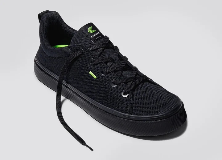 IBI Low All Black Knit Sneaker Men - Image 4