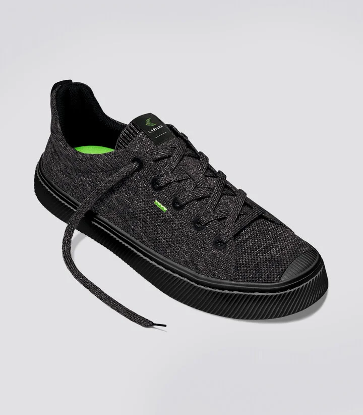 IBI Low Stone Black Knit Sneaker Men - Image 2
