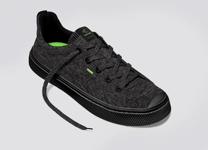 IBI Low Stone Black Knit Sneaker Men - Image 4