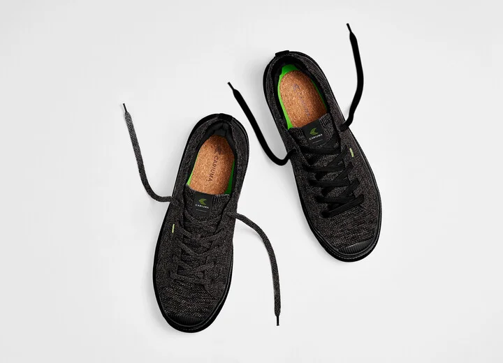 IBI Low Stone Black Knit Sneaker Men - Image 8