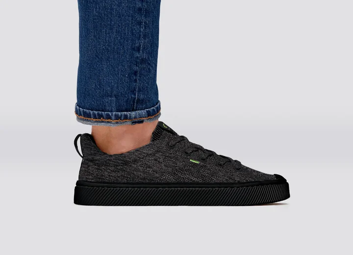 IBI Low Stone Black Knit Sneaker Men - Image 9