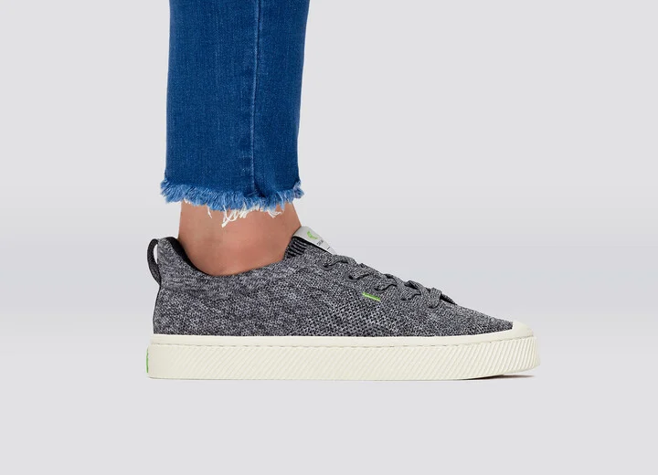 IBI Low Stone Grey Knit Sneaker Women - Image 9