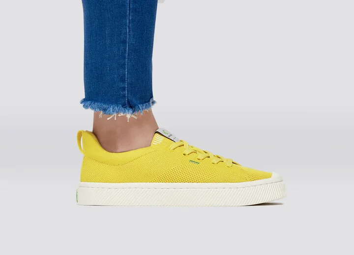 IBI Low Sun Yellow Knit Sneaker Women - Image 9