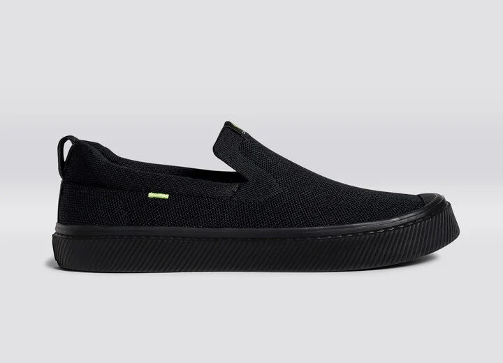 IBI SLIP-ON All Black Knit Sneaker Men - Image 3