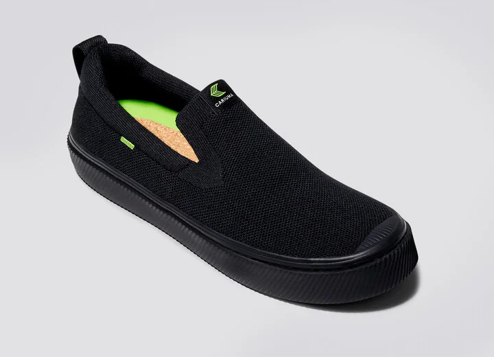 IBI SLIP-ON All Black Knit Sneaker Men - Image 4