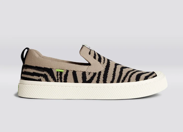 IBI SLIP-ON Zebra Print Knit Sneaker Men - Image 3