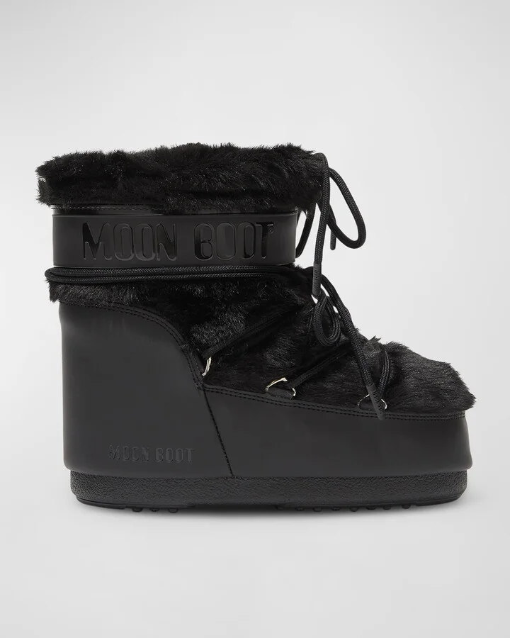 Icon Faux Fur Ankle Snow Boots