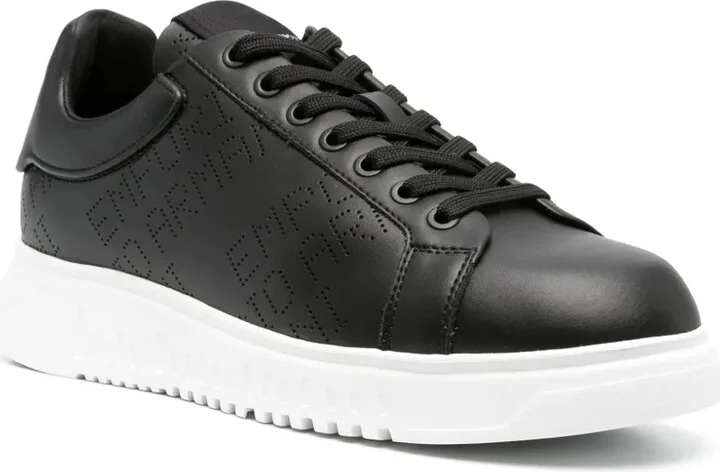 Icon logo-perforated leather sneakers - Image 2