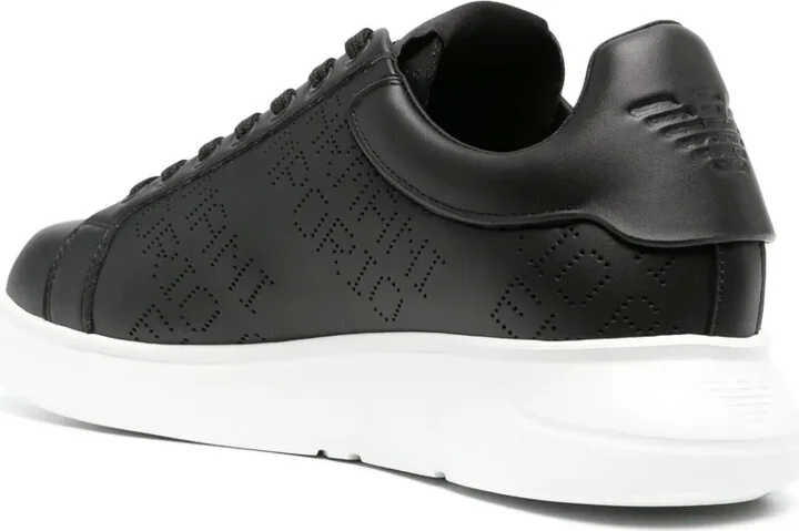Icon logo-perforated leather sneakers - Image 3