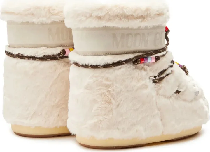 Icon Low faux-fur beaded boots - Image 3