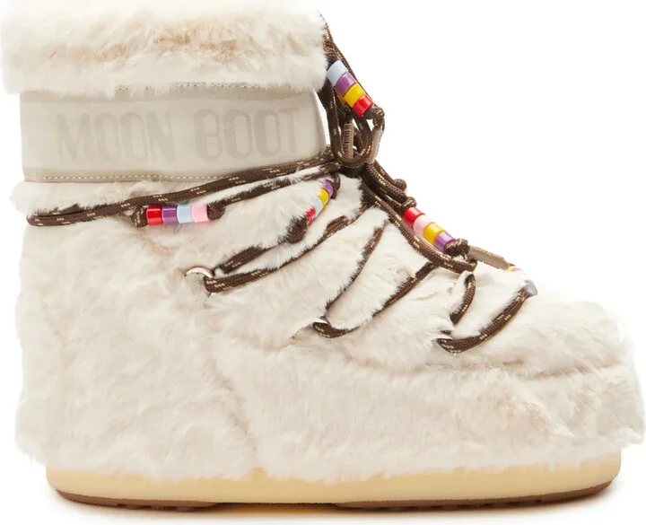 Icon Low faux-fur beaded boots