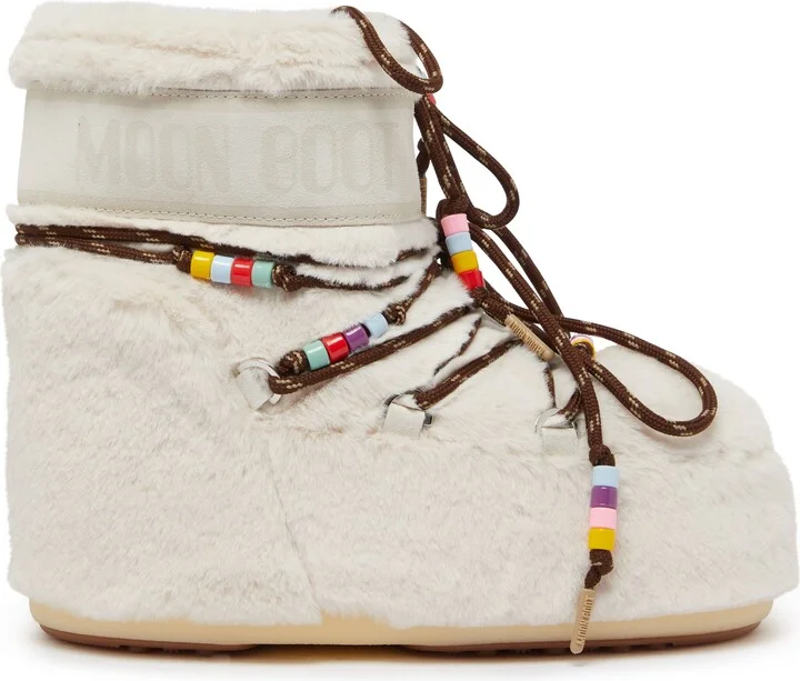 Icon Low faux fur beads ankle boots - Image 2