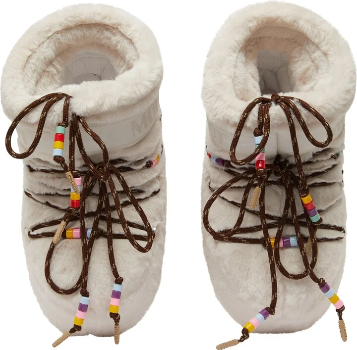 Icon Low faux fur beads ankle boots - Image 5
